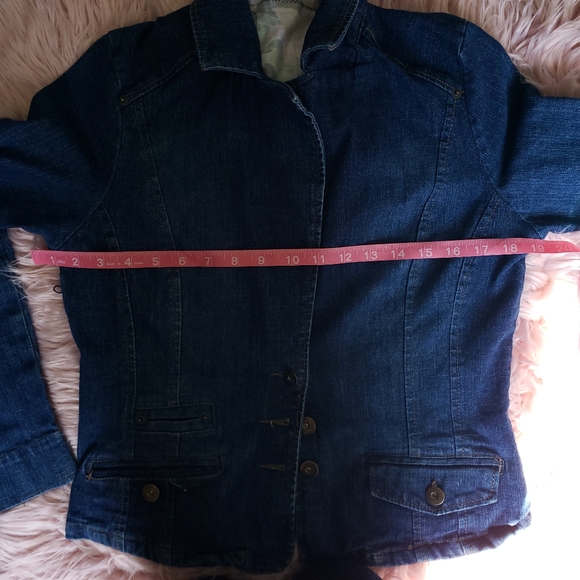 Sold Reworked Artsy Denim Jacked Back Cut Out - Picture 10 of 12